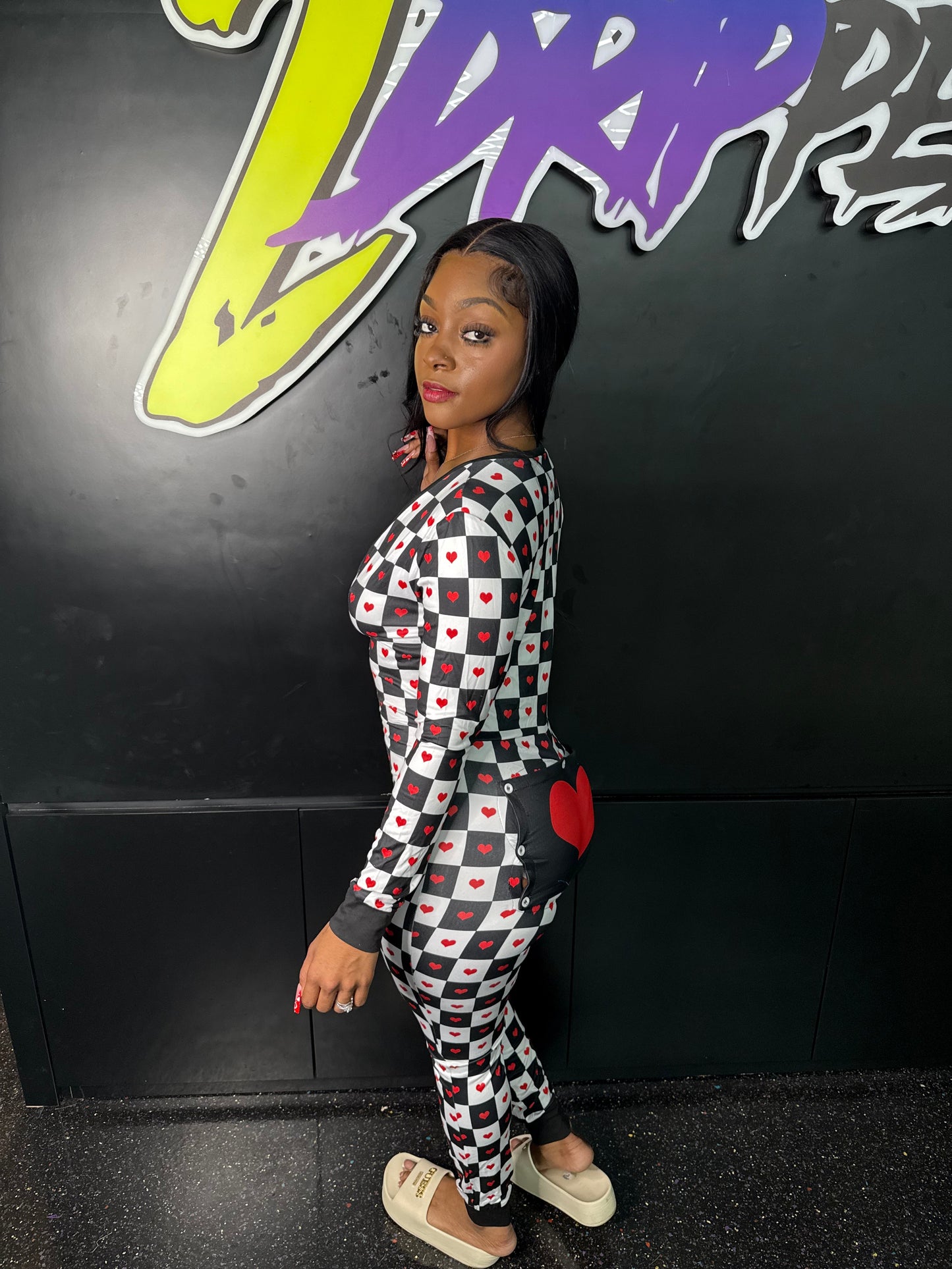Queen Of Hearts Romper Pajamas