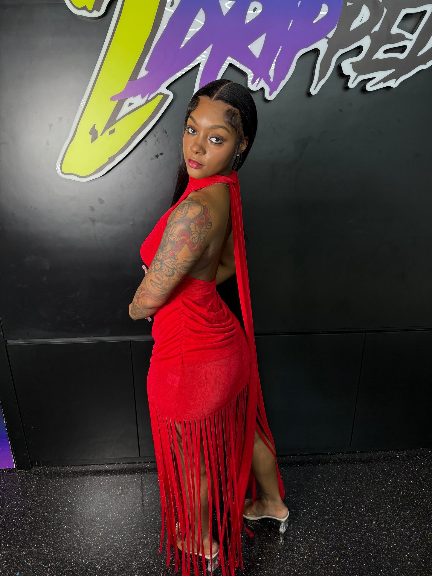 Sexy Red Shingle Dress