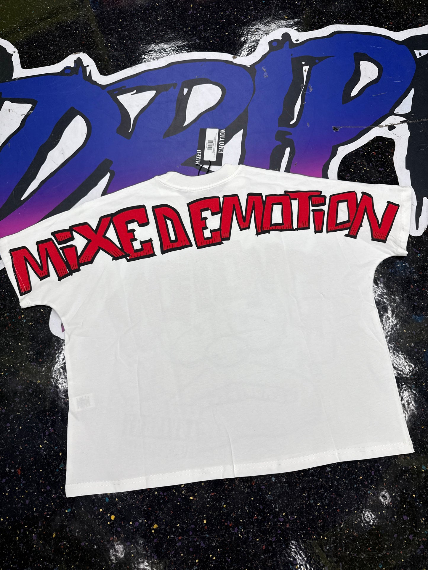 MIXED EMOTIONS WHITE MONSTER CROPPED TEE (ON HAND)