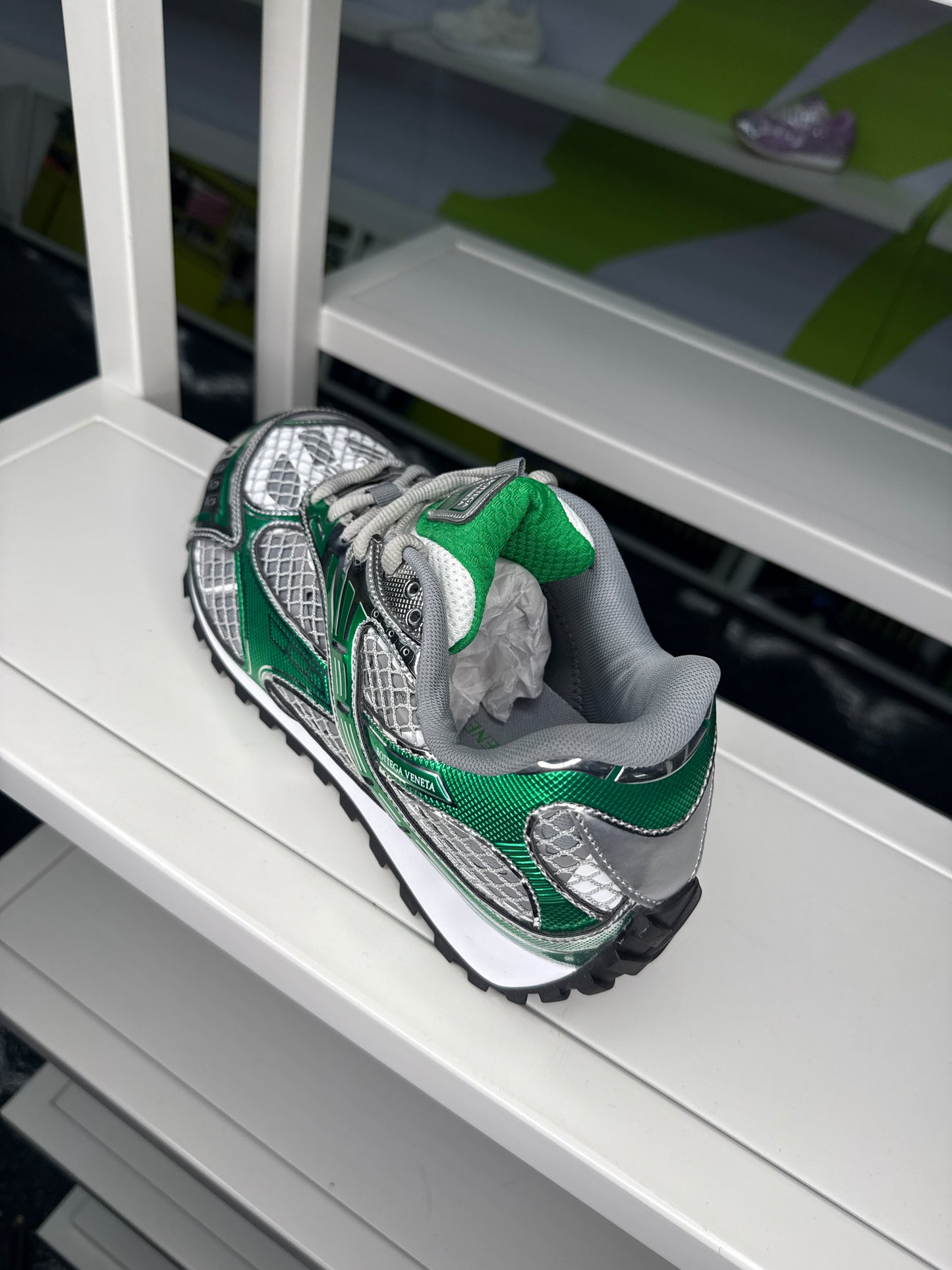 LACED IN GREEN/GRAY SNEAKERS