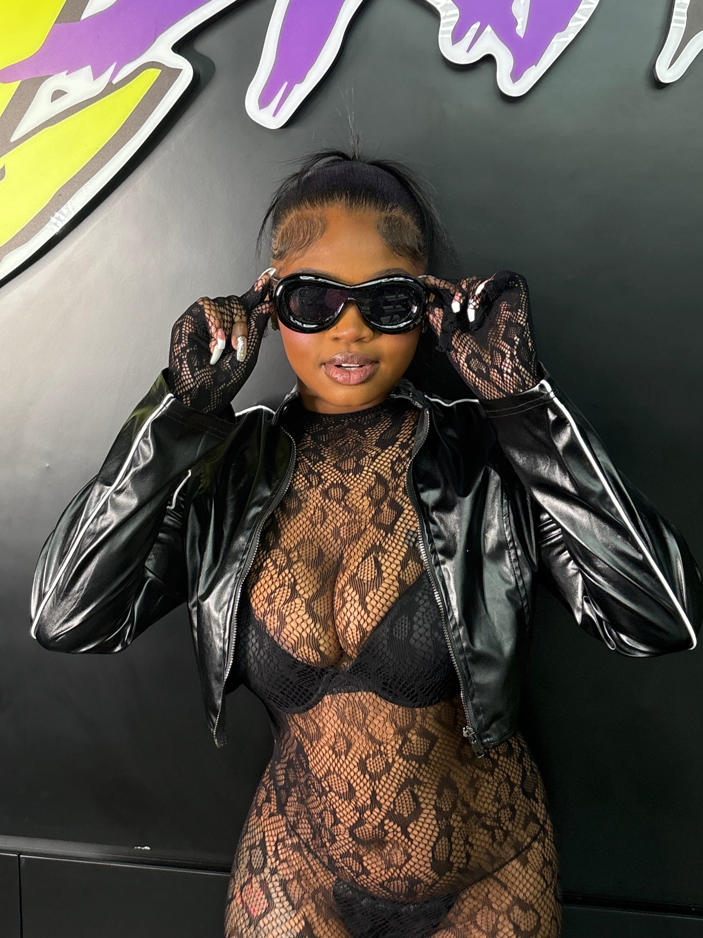 BLACK LEATHER JACKET (ON HAND)