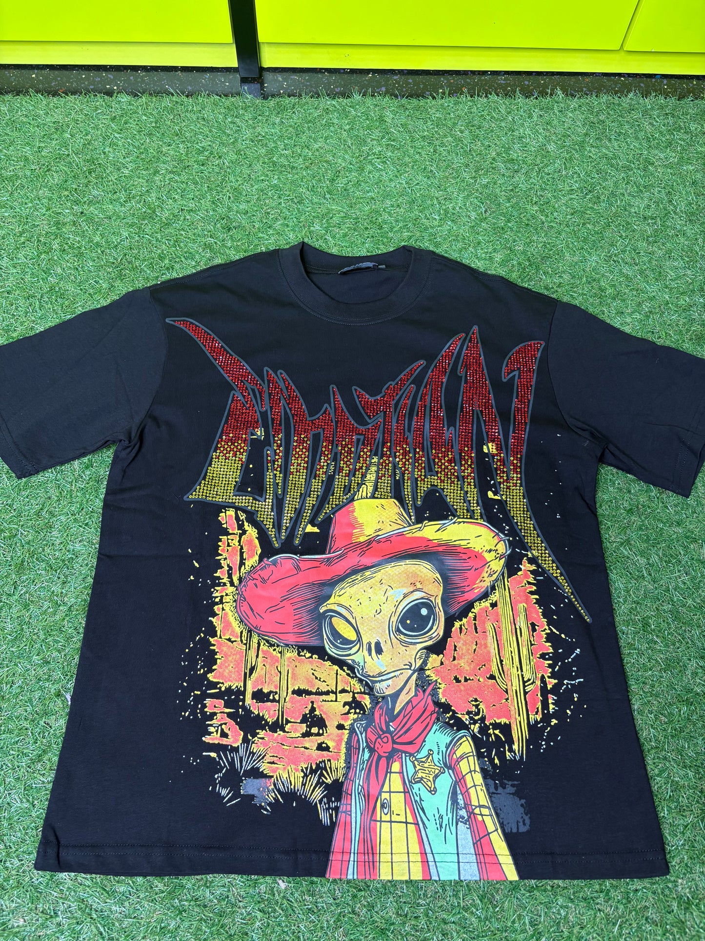 MIXED EMOTION RED AND BLACK T SHIRT (ON HAND)
