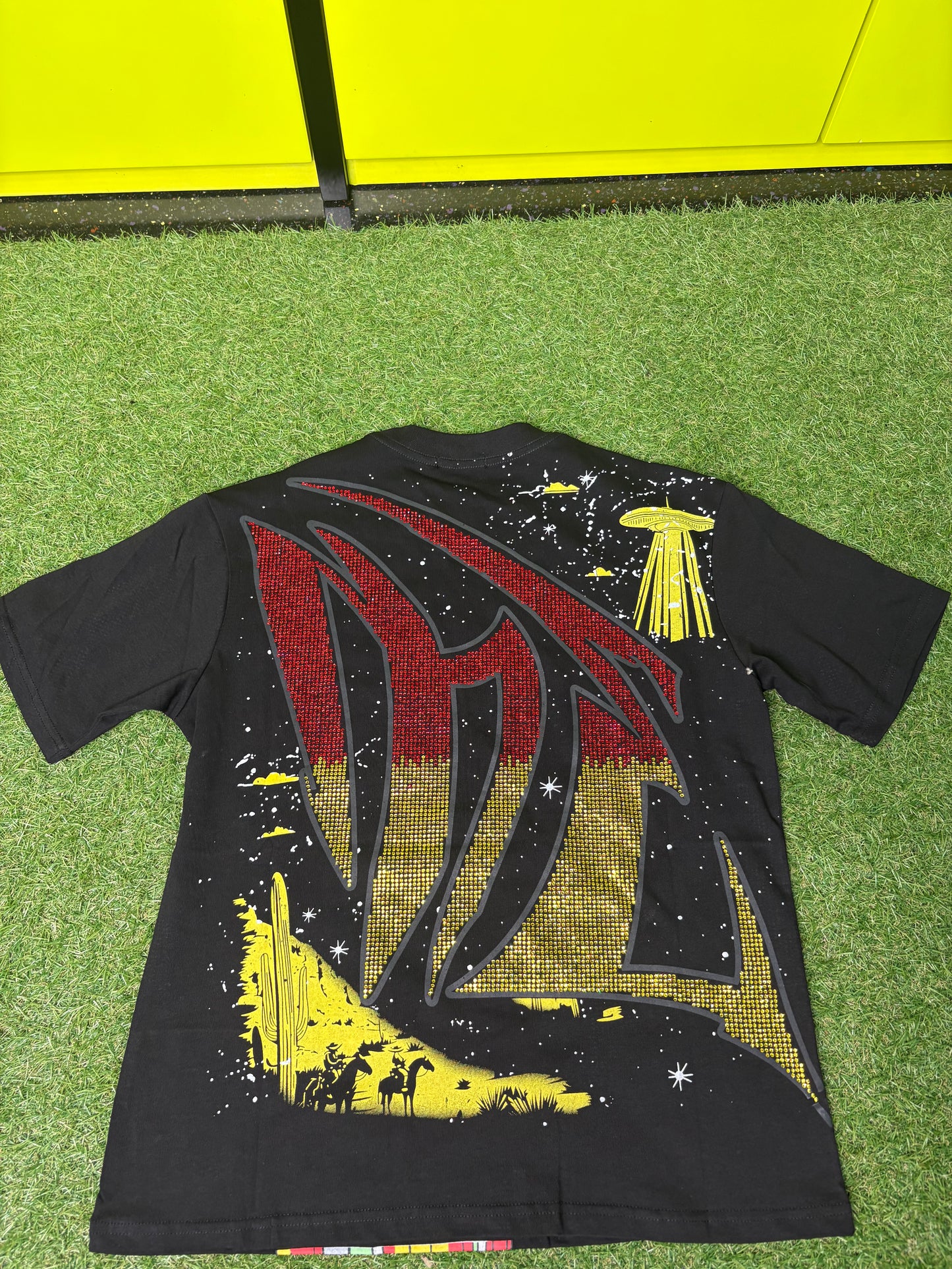 MIXED EMOTION RED AND BLACK T SHIRT (ON HAND)