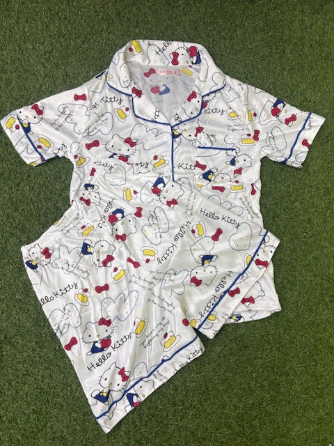 HELLO KITTY BLUE/WHITE SHORT SET (ON HAND)