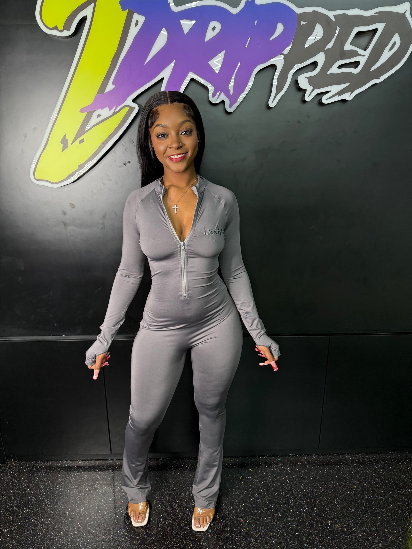 Gray Body Suit