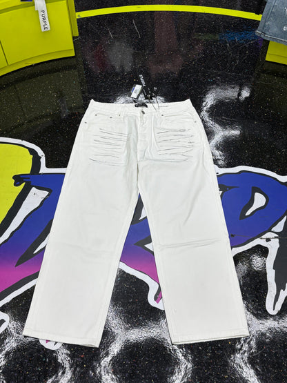 PURPLE WHITE MARK JEANS (ON HAND)