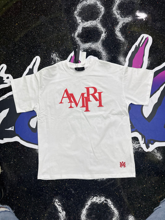WHITE/RED LOGO MIRI TSHIRT (ON HAND)