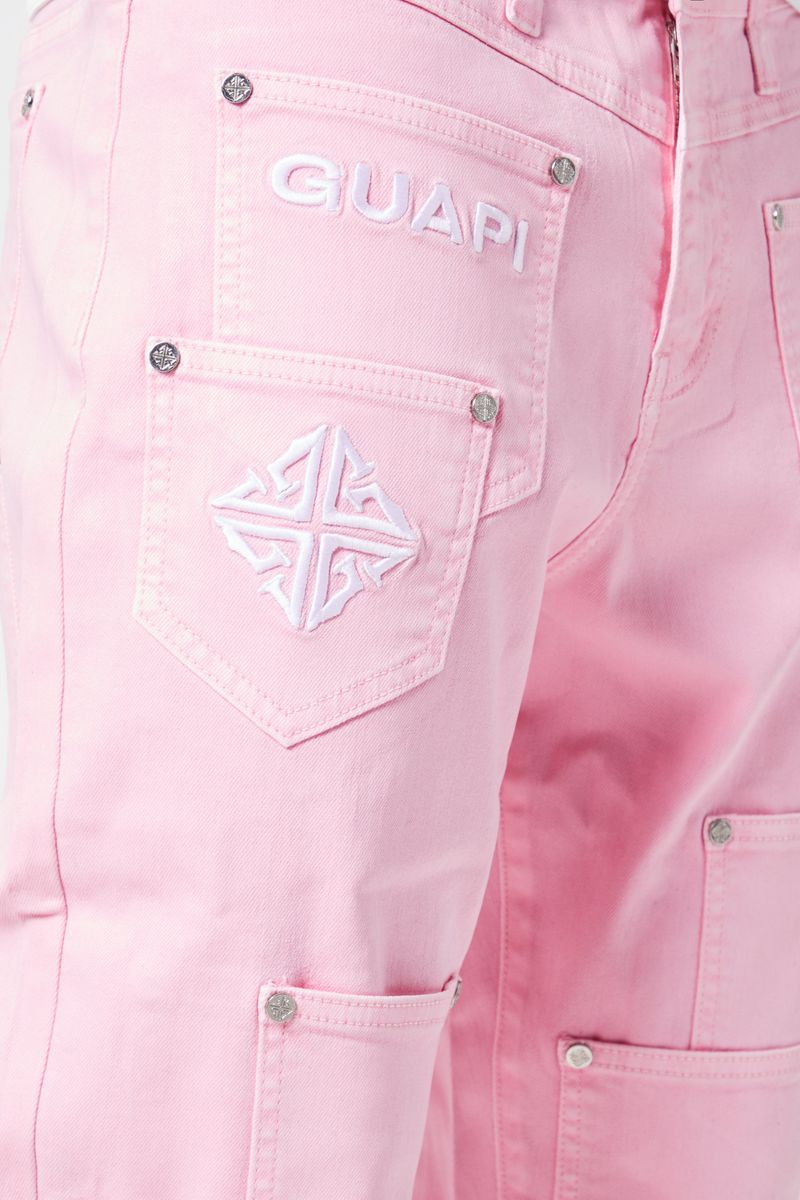 GUAPI PINK FRENCH ROSE POCKETS FLARED DEMIN (ON HAND)