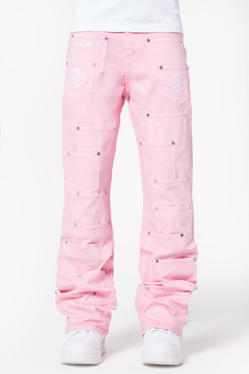 GUAPI PINK FRENCH ROSE POCKETS FLARED DEMIN (ON HAND)