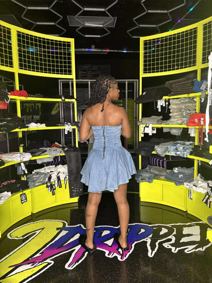 JEAN DENIM CORSET DRESS (ON HAND)