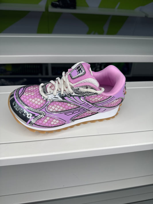 LACED IN PINK /SILVER SNEAKERS (ON HAND)