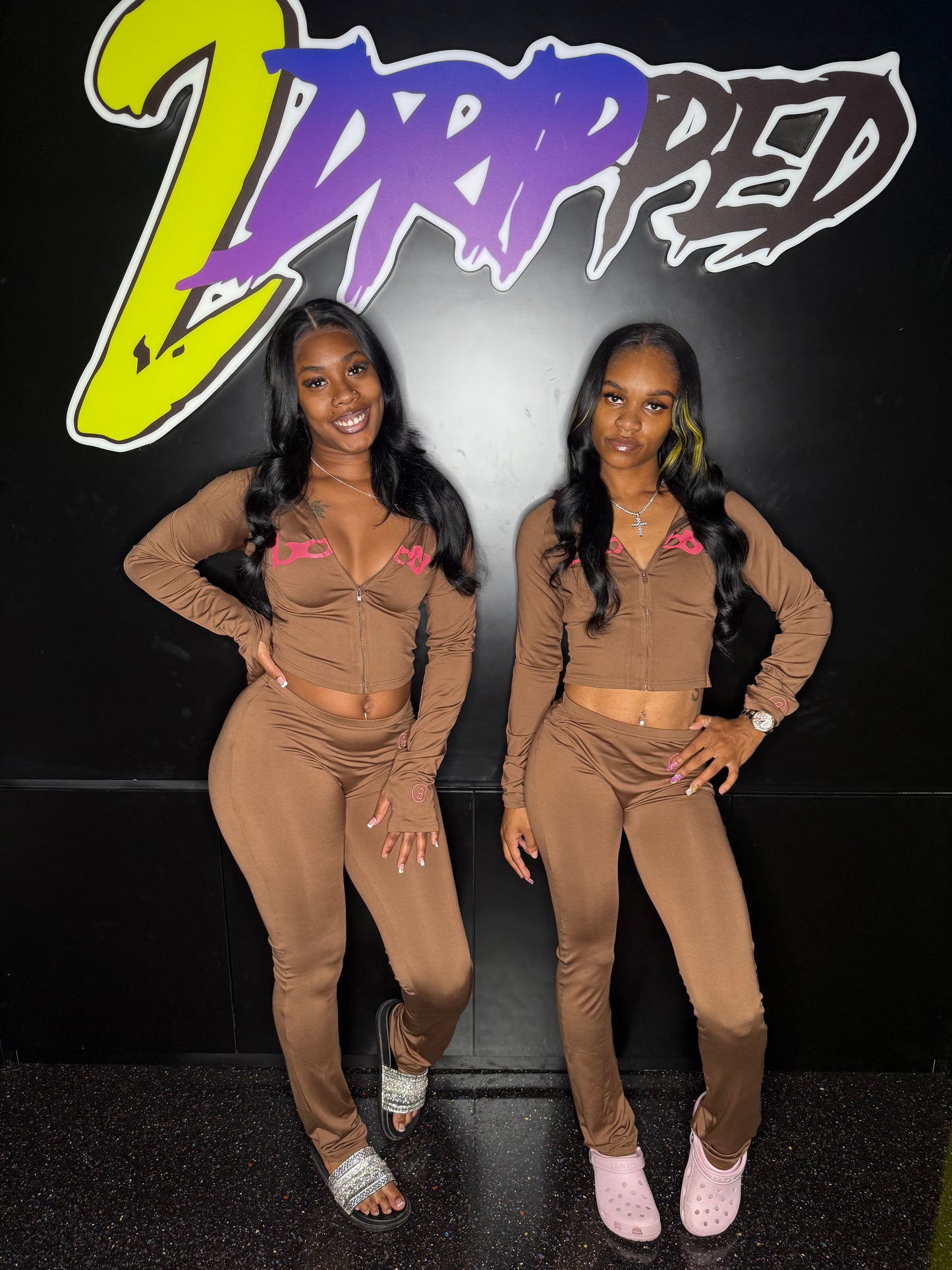 BROWN/PINK BODY 2 PIECE SET (ON HAND)