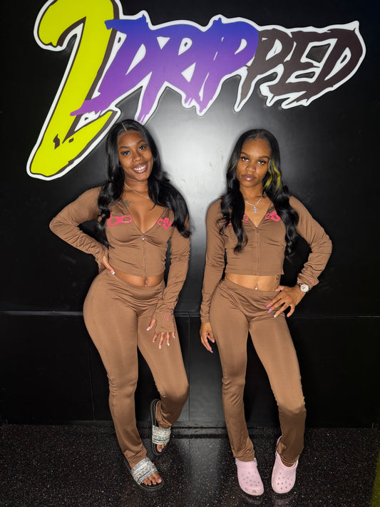 BROWN/PINK BODY 2 PIECE SET (ON HAND)