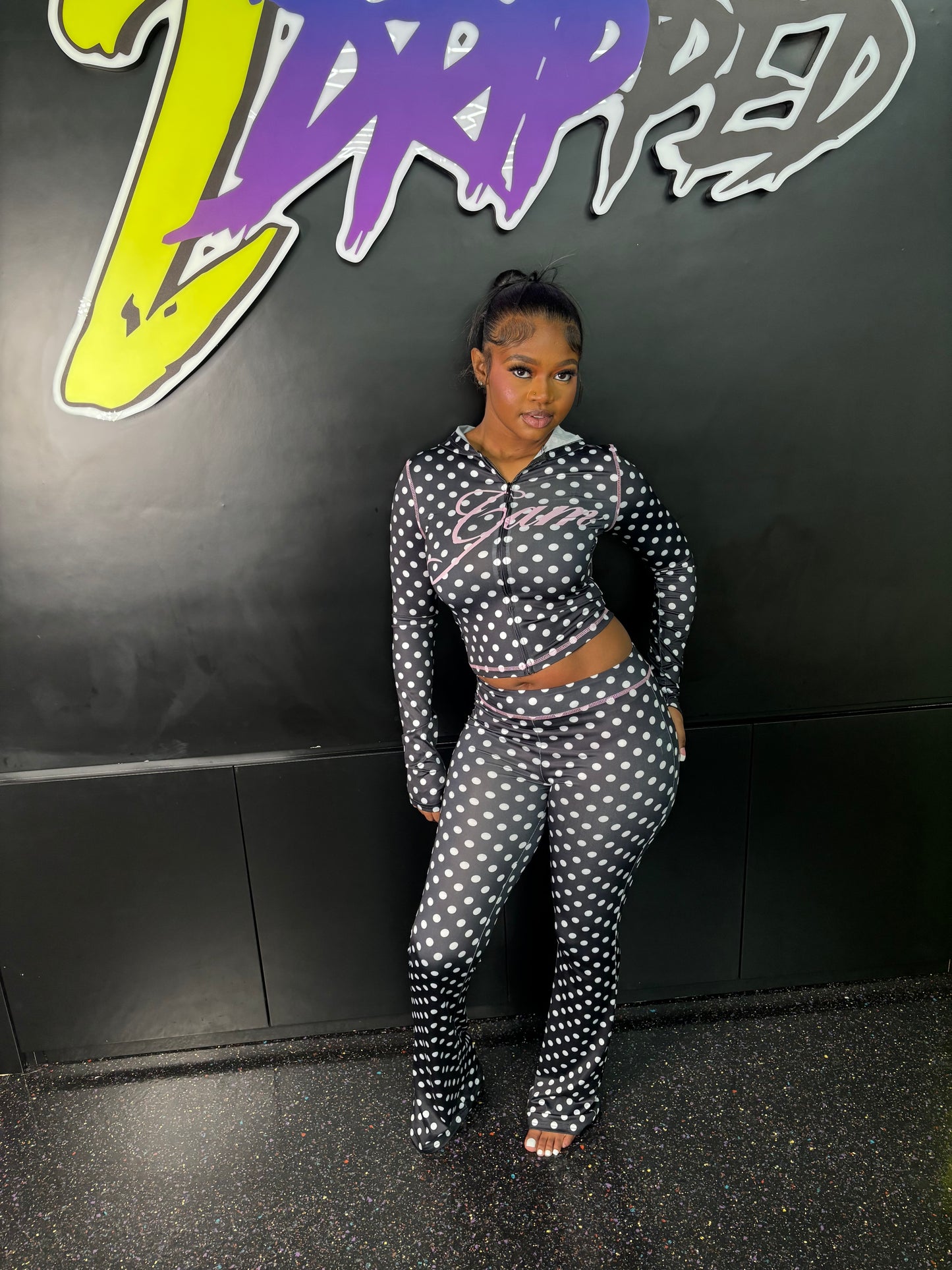 POLKA DOT TWO PIECE CROPPED (ON HAND)