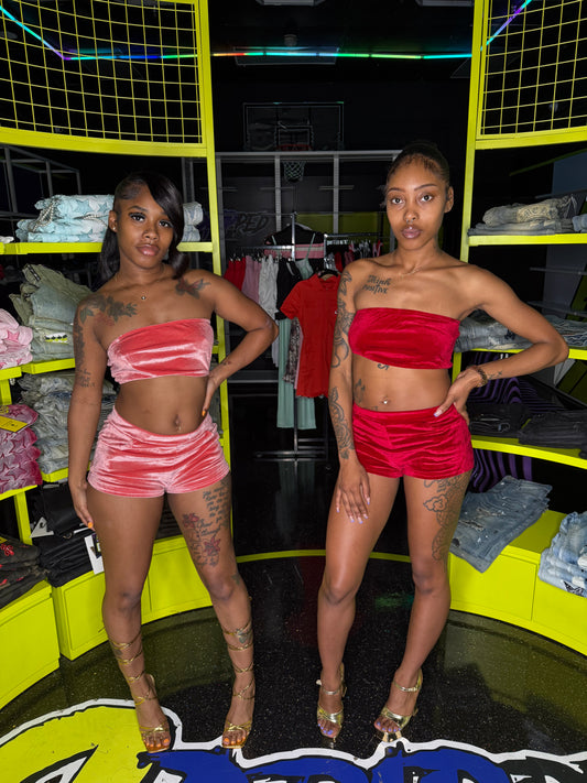 TUBE TOP SHORT SET (ON HAND)