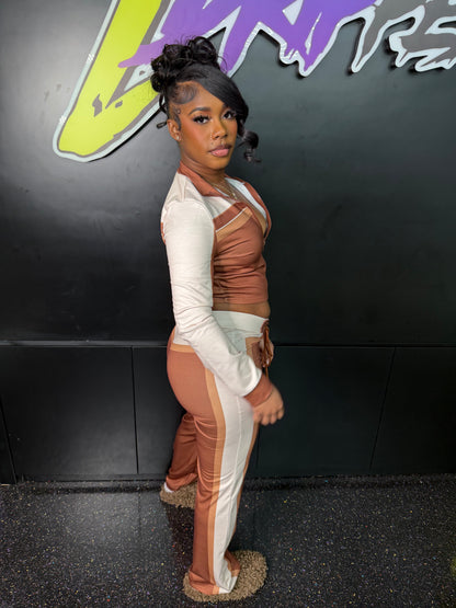 TRI COLOR 2 PC PANT SET (ON HAND)