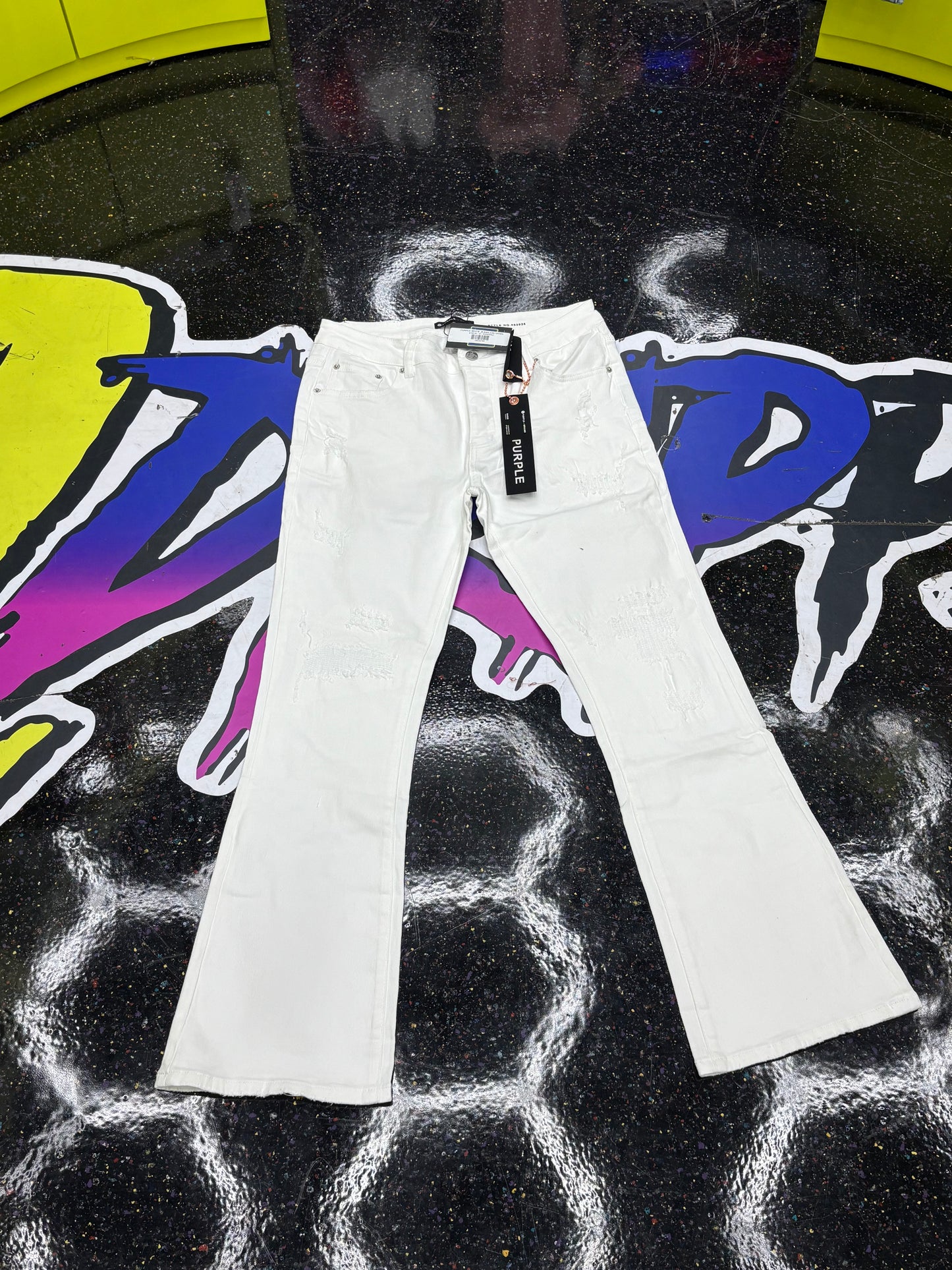 PURPLE WHITE JEANS (ON HAND)