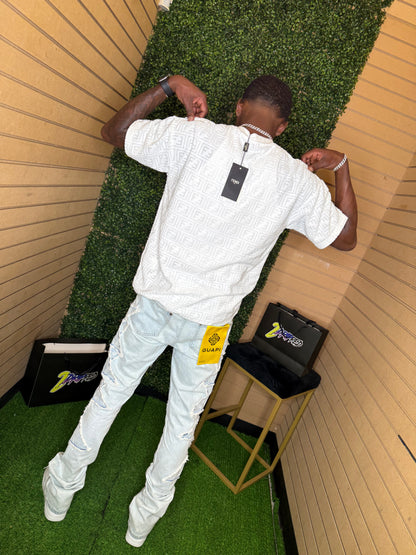 GUAPI AQUA BLUE STARS DENIM JEANS V2