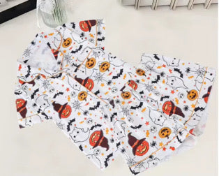 WHITE AND ORANGE HALLOWEEN PAJAMAS (ON HAND)