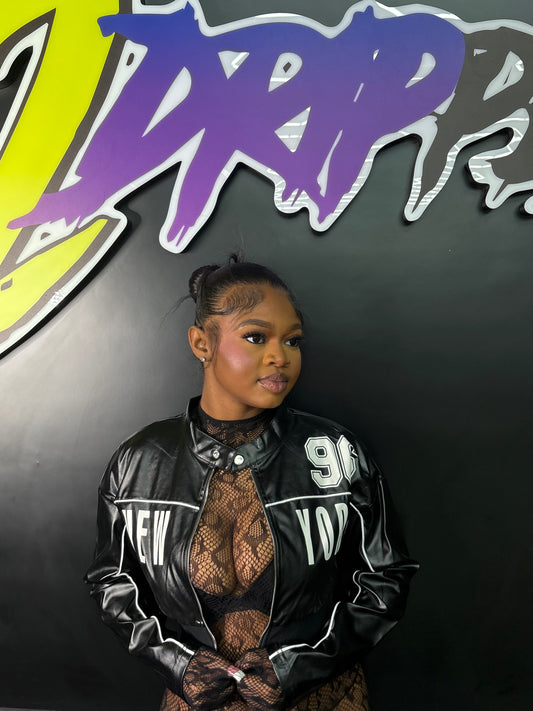 NEW YORK LEATHER CROPPED JACKET (ON HAND)