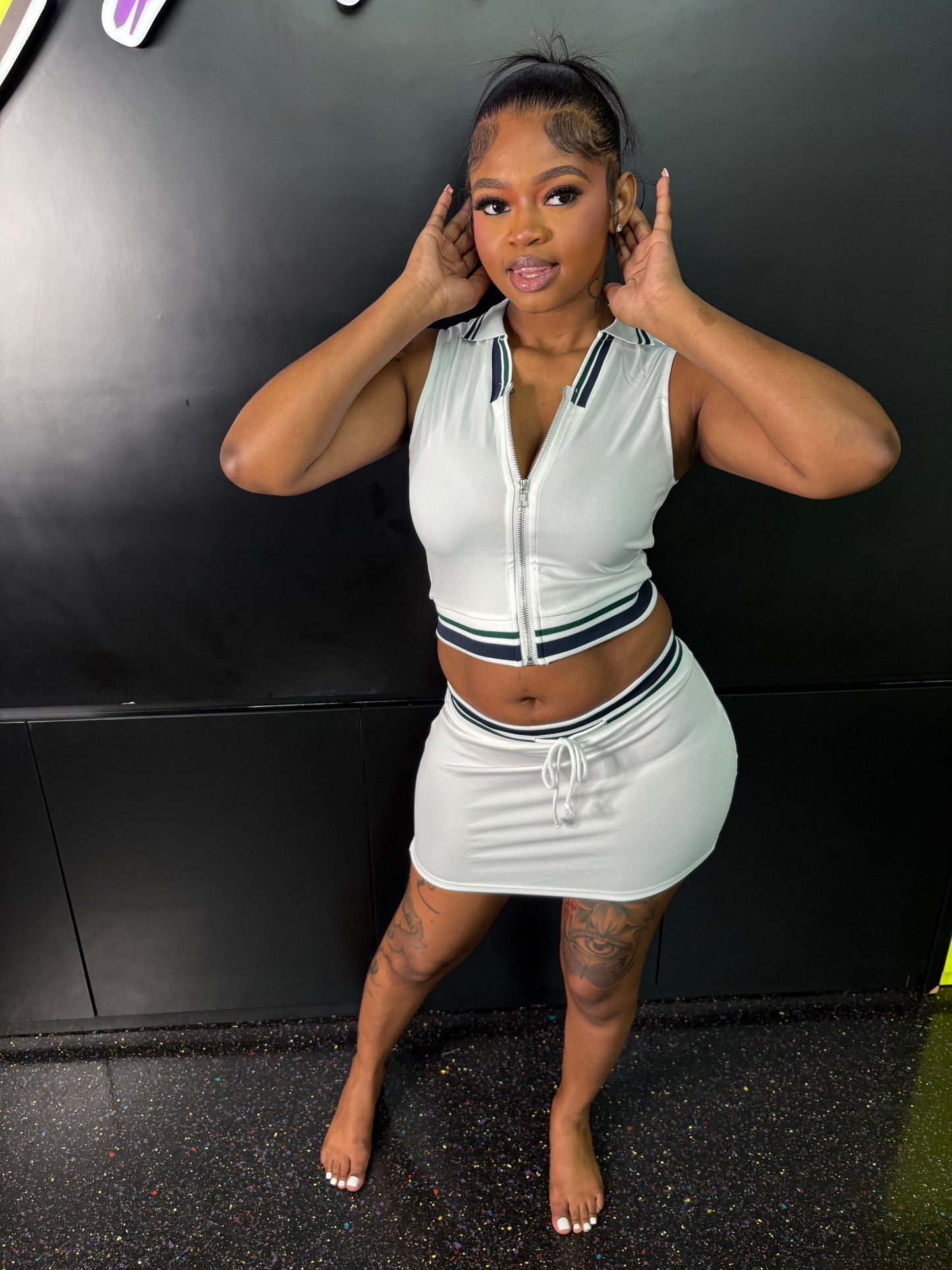 WHITE TENNIS 2 PIECE SKIRT SET (ON HAND)