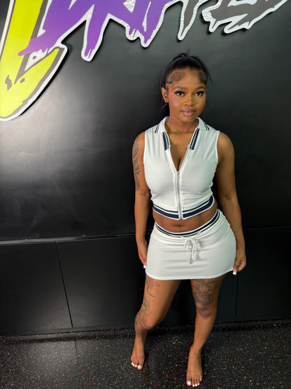 WHITE TENNIS 2 PIECE SKIRT SET (ON HAND)