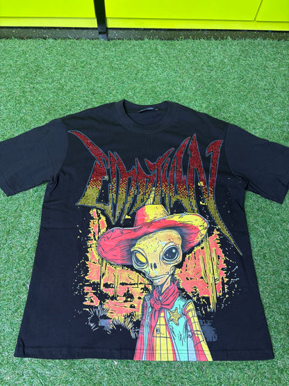 MIXED EMOTION RED AND BLACK T SHIRT (ON HAND)