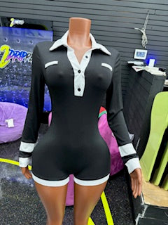 BLACK AND WHITE ROMPER (ON HAND)