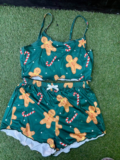 CHRISTMAS PAJAMA BRA SET (ON HAND)