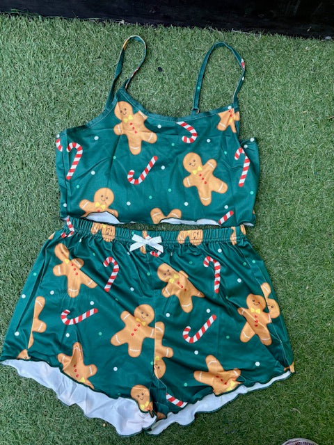 CHRISTMAS PAJAMA BRA SET (ON HAND)