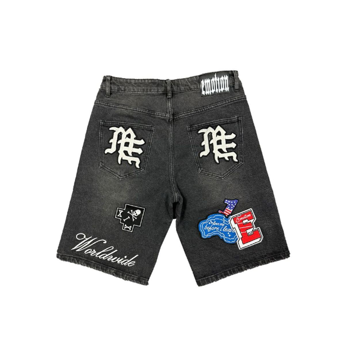 MIXED EMOTIONS 'DANGER' PATCH SHORTS (ON HAND)