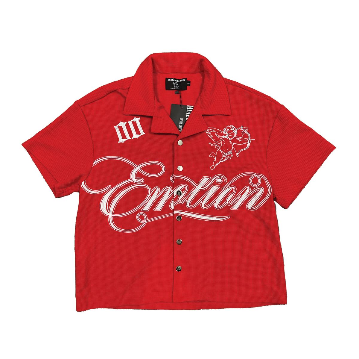 MIXED EMOTIONS RED SIGNATURE BUTTON UP (ON HAND)
