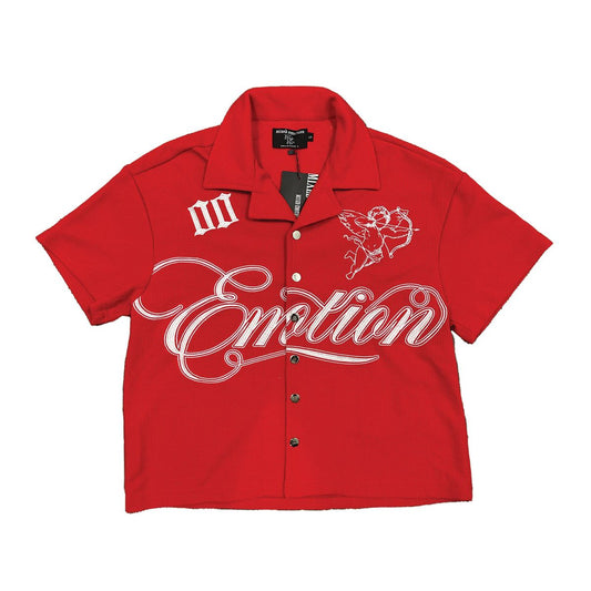 MIXED EMOTIONS RED SIGNATURE BUTTON UP (ON HAND)